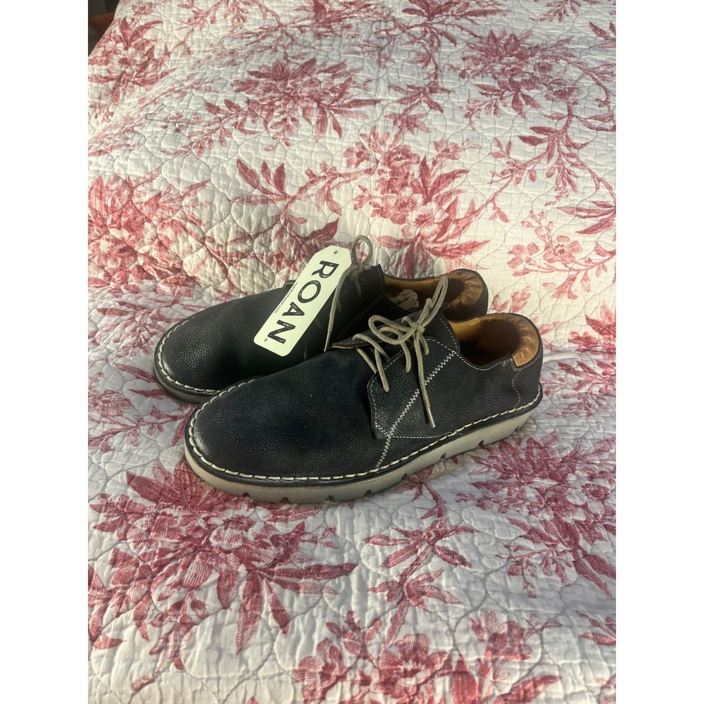 Roan Hawkins Mens Leather Lace Up Oxford Shoes Navy Charcoal Size 10